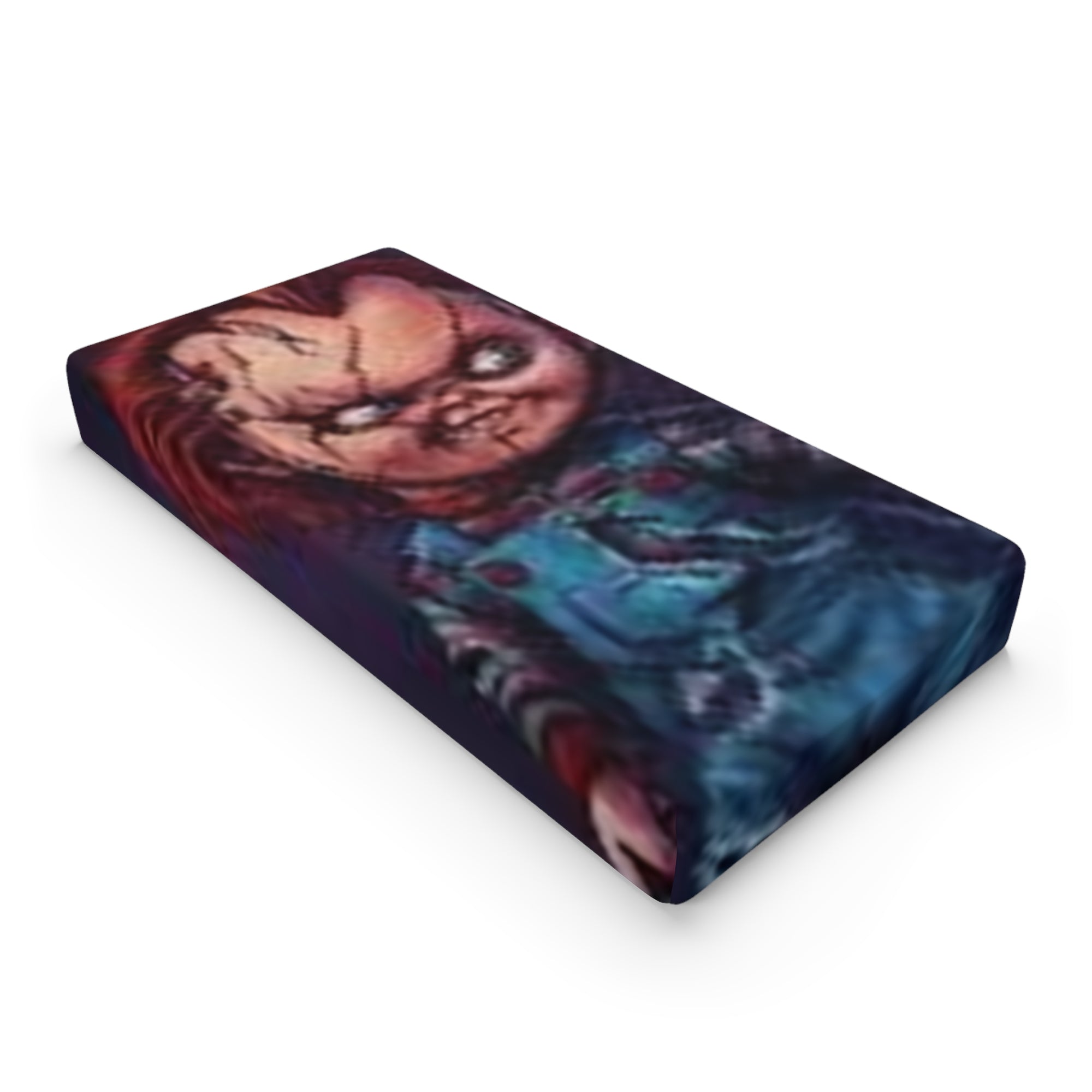 Chucky & Bride Halloween Baby Changing Pad Cover, Horror Nursery Decor, Baby Shower Gift, Spooky Infant Bedding, Unique Gift for Parents