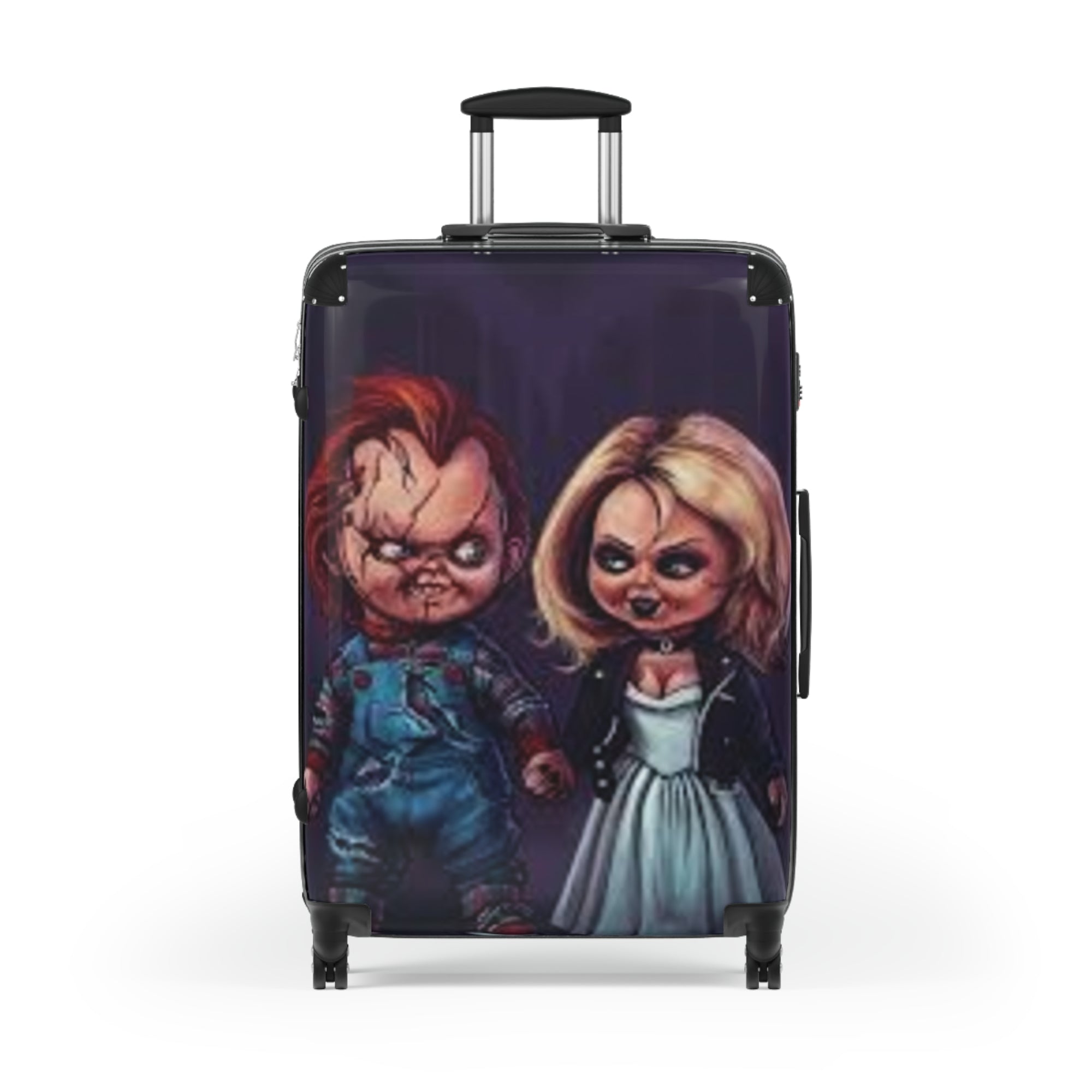 Chucky and Tiffany Themed Suitcase, Travel Luggage, Horror Movie Accessory, Halloween Gift, Unique Baggage, Chucky Fans