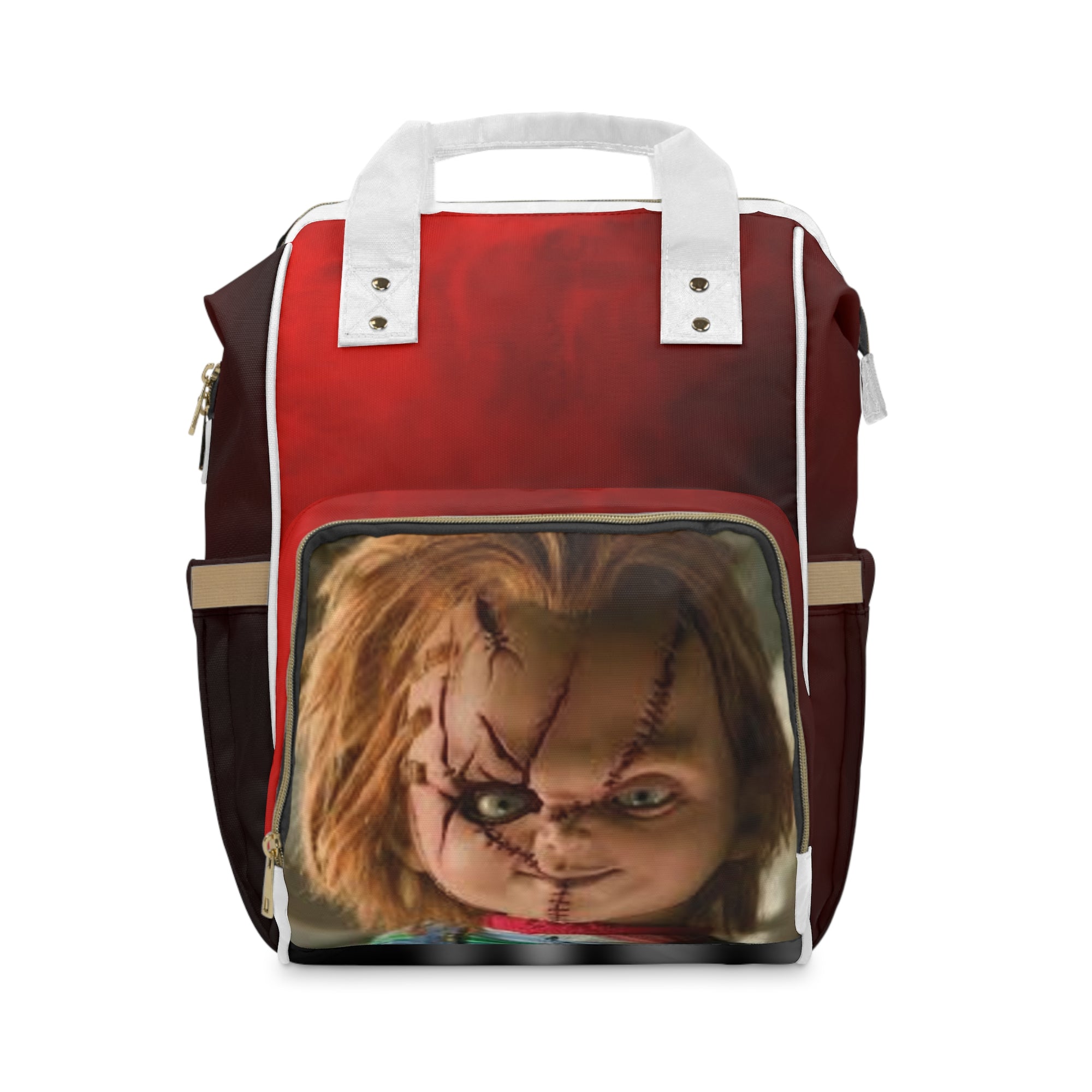 Chucky Horror Multifunctional Diaper Backpack, Fun Baby Bag, Spooky Baby Shower Gift, Unique Diaper Bag, Halloween-Inspired Backpack
