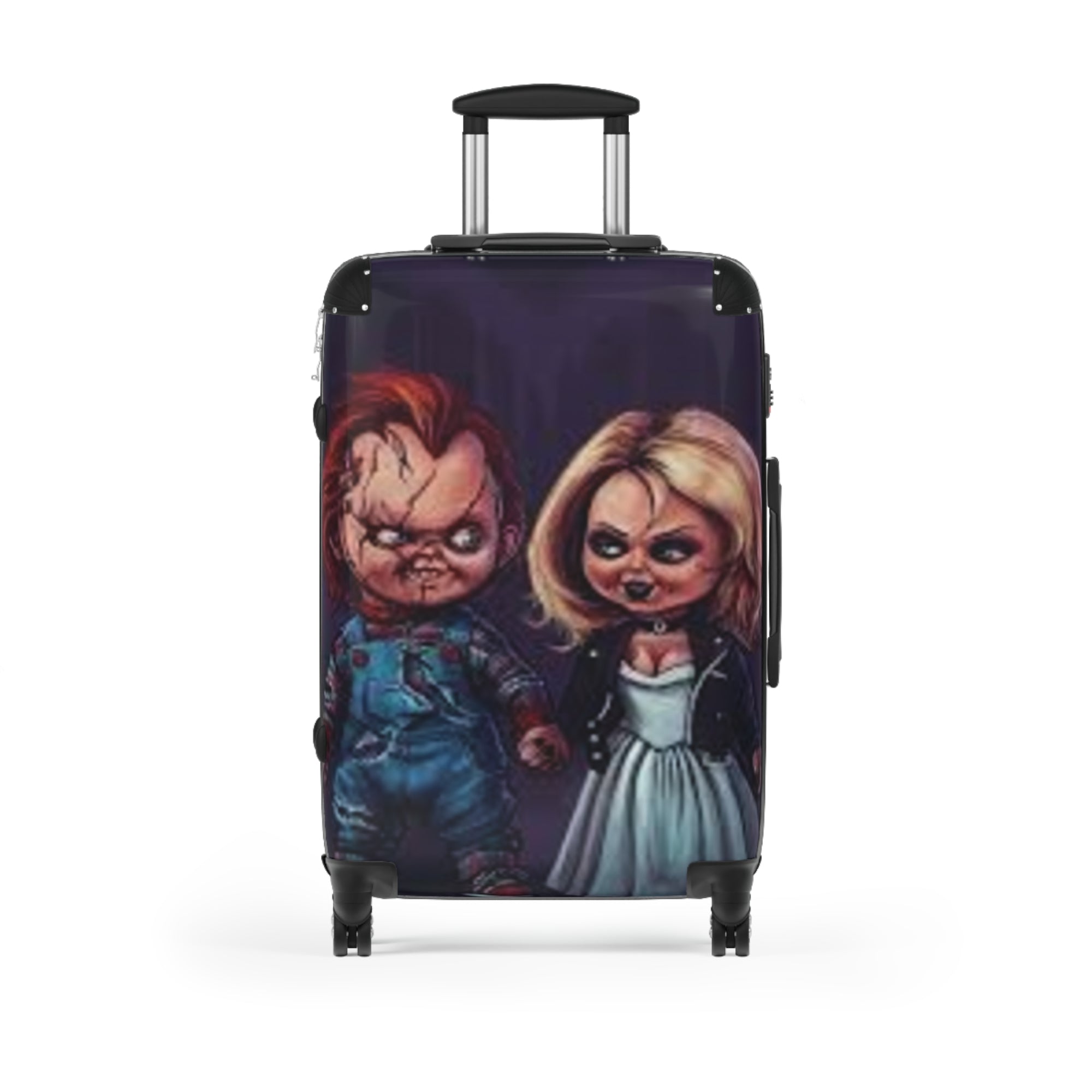 Chucky and Tiffany Themed Suitcase, Travel Luggage, Horror Movie Accessory, Halloween Gift, Unique Baggage, Chucky Fans